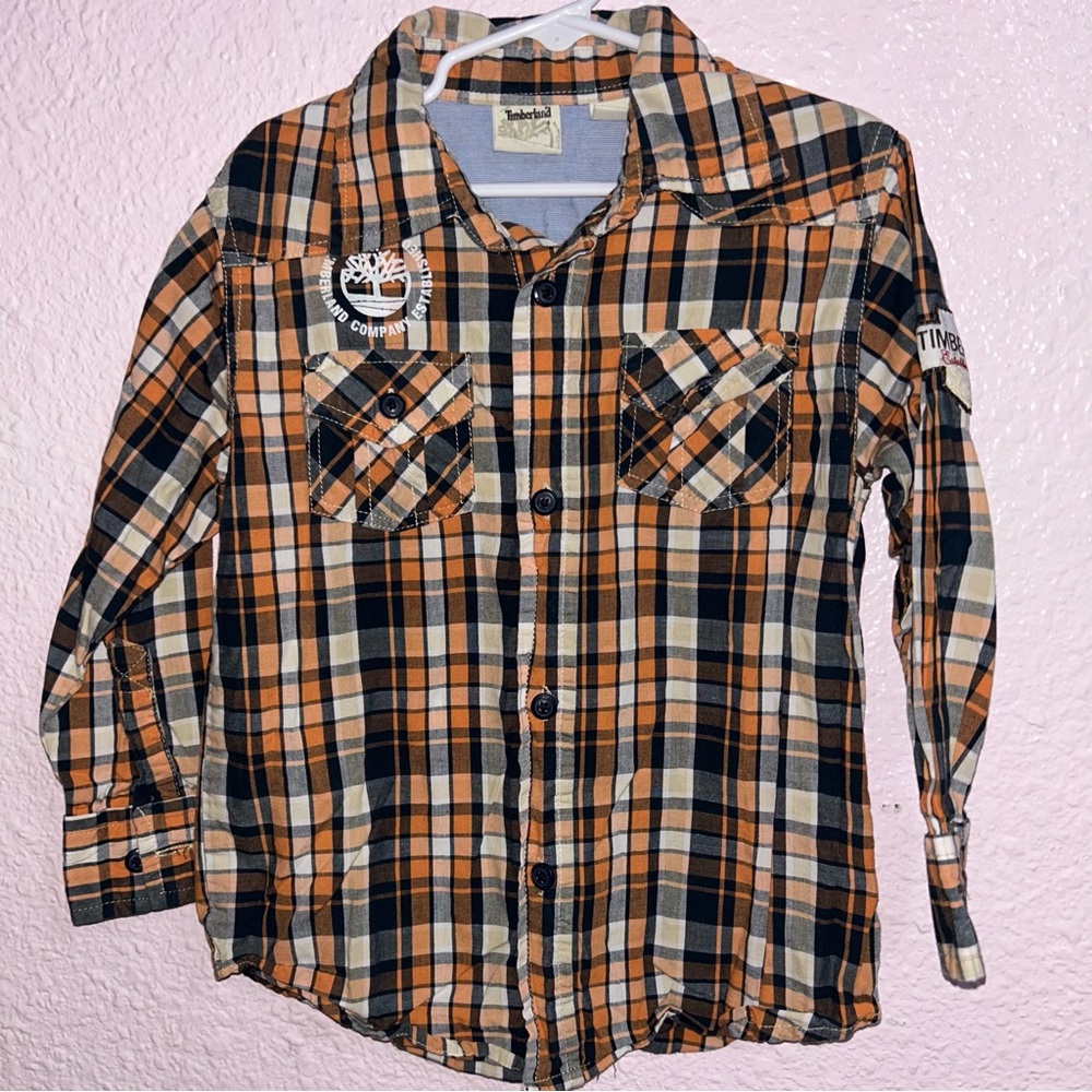 Timberland Kids Plaid Button Down Shirt
